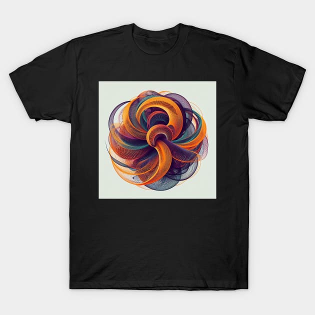 Psychedelic looking abstract illustration of geometric swirls T-Shirt by WelshDesigns